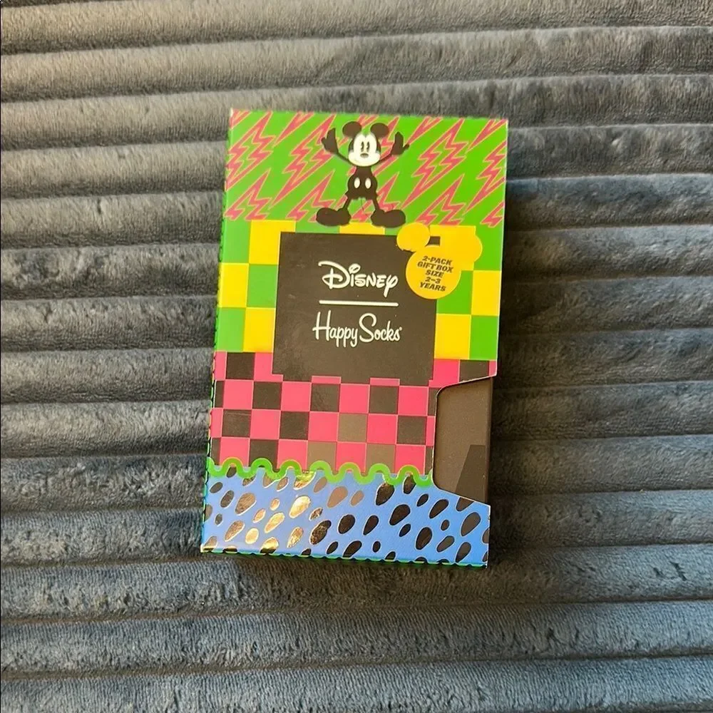 Happy Socks x Disney Gift Box 2 Pairs Size 2-3 years 🌺🌺